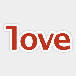 Love Minimal Typography Red Text Sticker